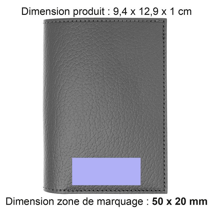  PORTEFEUILLE VERTICAL EN CUIR RECYCLÉ GRIS