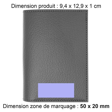  PORTEFEUILLE VERTICAL EN CUIR RECYCLÉ GRIS