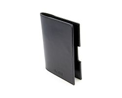 PORTE-PASSEPORT / CARTE GRISE / ASSURANCE EN CUIR VERITABLE NOIR