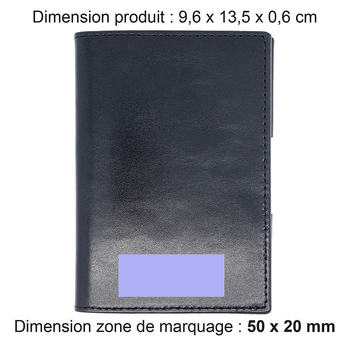  PORTE-PASSEPORT / CARTE GRISE / ASSURANCE EN CUIR VERITABLE NOIR