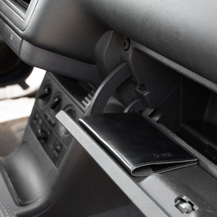  PORTE-PASSEPORT / CARTE GRISE / ASSURANCE EN CUIR VERITABLE NOIR