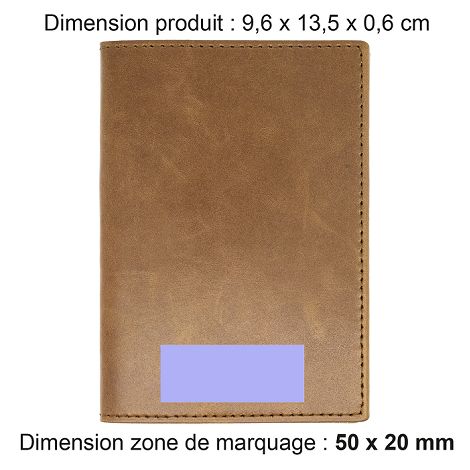  PORTE-PASSEPORT / CARTE GRISE / ASSURANCE EN CUIR VERITABLE MARRO