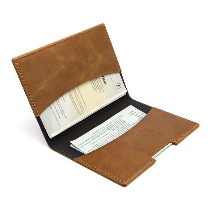  PORTE-PASSEPORT / CARTE GRISE / ASSURANCE EN CUIR VERITABLE MARRO