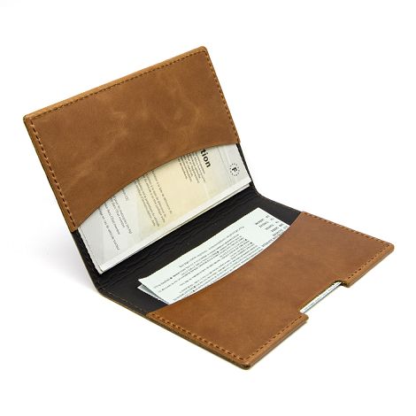  PORTE-PASSEPORT / CARTE GRISE / ASSURANCE EN CUIR VERITABLE MARRO