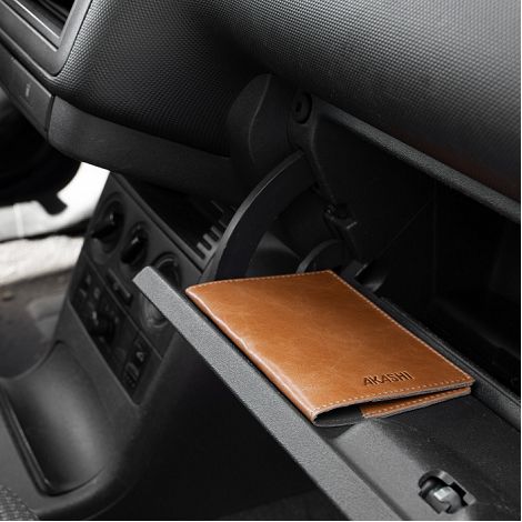  PORTE-PASSEPORT / CARTE GRISE / ASSURANCE EN CUIR VERITABLE MARRO