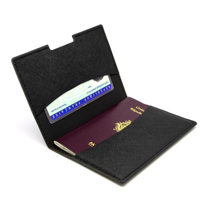  PORTE-PASSEPORT / CARTE GRISE / ASSURANCE  EN SIMILI-CUIR NOIR GR