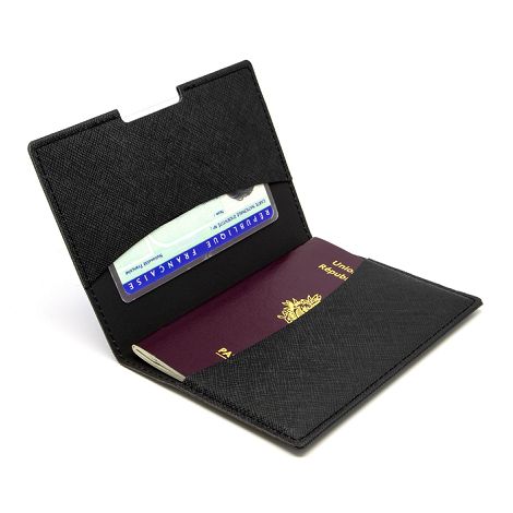  PORTE-PASSEPORT / CARTE GRISE / ASSURANCE  EN SIMILI-CUIR NOIR GR