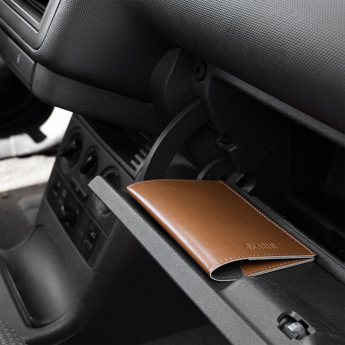  PORTE-PASSEPORT / CARTE GRISE / ASSURANCE  EN SIMILI-CUIR LISSE M