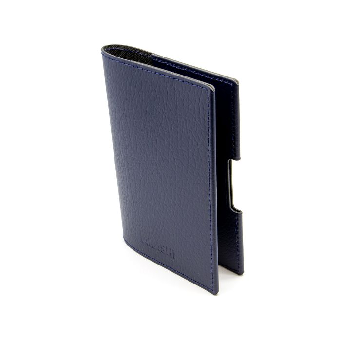  PORTE-PASSEPORT / CARTE GRISE / ASSURANCE CUIR RECYCLÉ BLEU MARIN