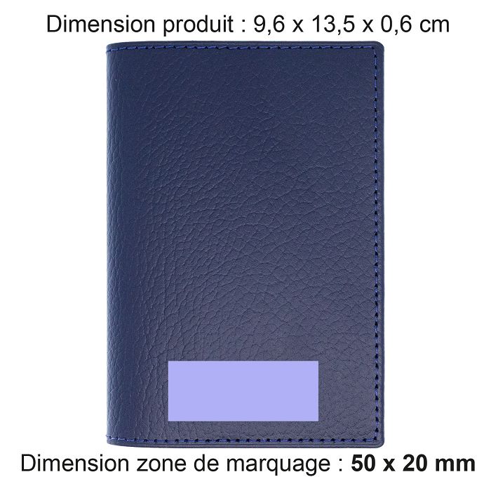  PORTE-PASSEPORT / CARTE GRISE / ASSURANCE CUIR RECYCLÉ BLEU MARIN