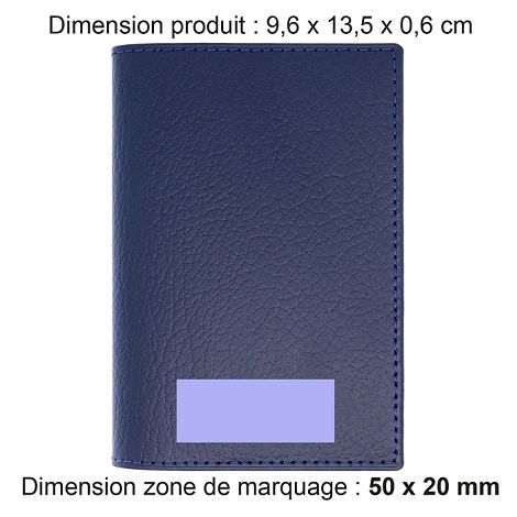  PORTE-PASSEPORT / CARTE GRISE / ASSURANCE CUIR RECYCLÉ BLEU MARIN