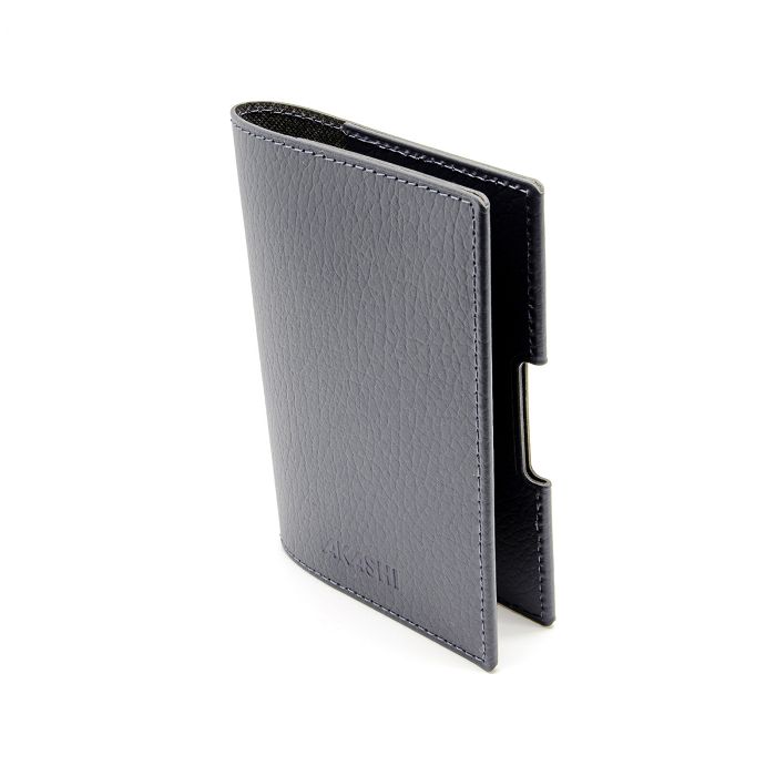  PORTE-PASSEPORT / CARTE GRISE / ASSURANCE CUIR RECYCLÉ GRIS