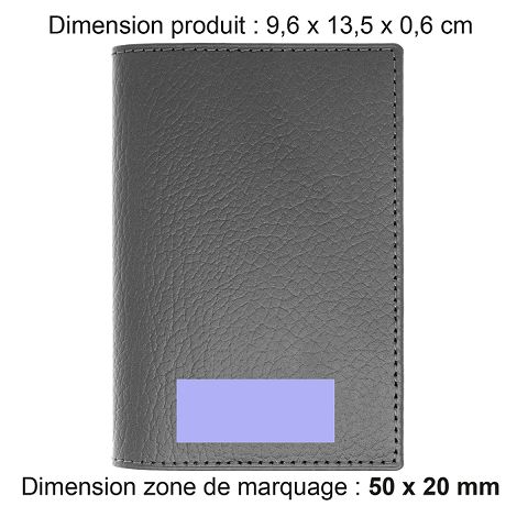 PORTE-PASSEPORT / CARTE GRISE / ASSURANCE CUIR RECYCLÉ GRIS