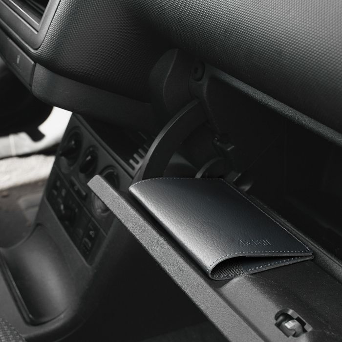  PORTE-PASSEPORT / CARTE GRISE / ASSURANCE CUIR RECYCLÉ GRIS