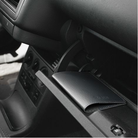  PORTE-PASSEPORT / CARTE GRISE / ASSURANCE CUIR RECYCLÉ GRIS