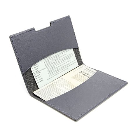  PORTE-PASSEPORT / CARTE GRISE / ASSURANCE CUIR RECYCLÉ GRIS