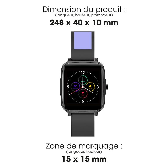  OTCHI - MONTRE CONNECTEE NOIRE AVEC UN ECRAN TACTILE 1,85"