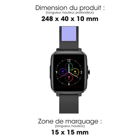  OTCHI - MONTRE CONNECTEE NOIRE AVEC UN ECRAN TACTILE 1,85"