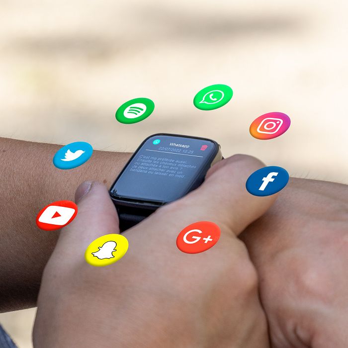  OTCHI - MONTRE CONNECTEE NOIRE AVEC UN ECRAN TACTILE 1,85"