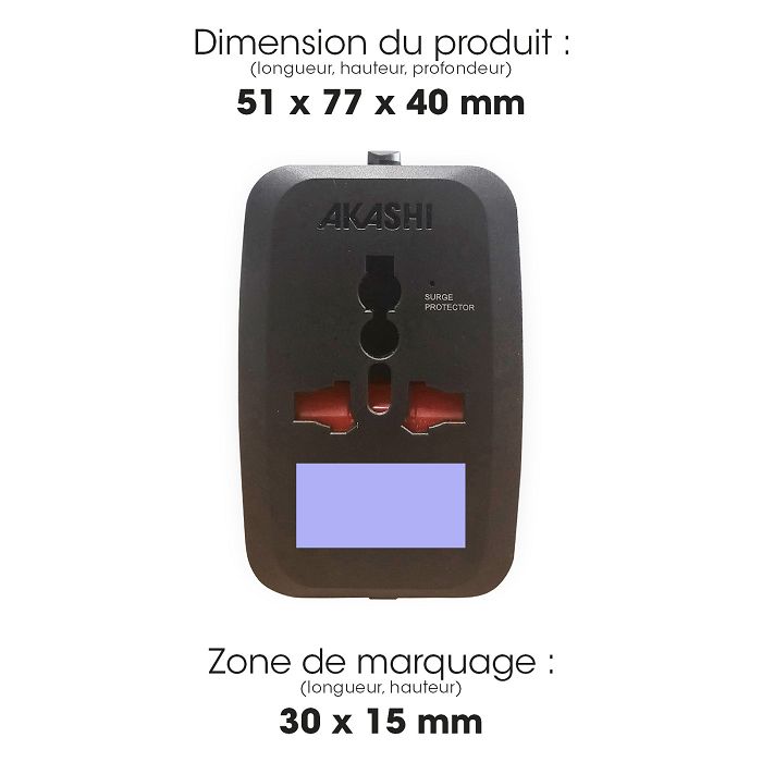  TOREBU - ADAPTATEUR UNIVERSEL DE VOYAGE - NOIR