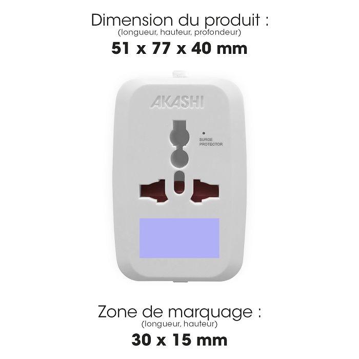  TOREBU - ADAPTATEUR UNIVERSEL DE VOYAGE - BLANC