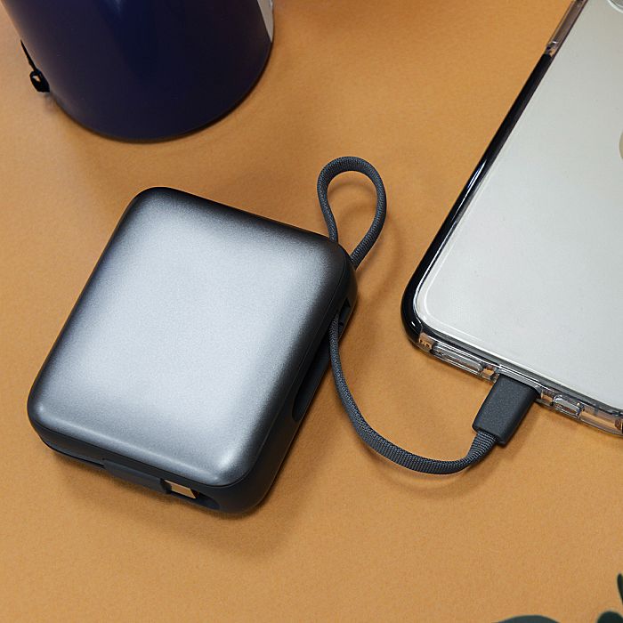  BUSHI - Batterie Powerbank 10,000 mAh avec câbles intégrés à char