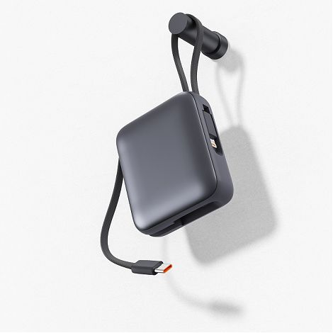  BUSHI - Batterie Powerbank 10,000 mAh avec câbles intégrés à char