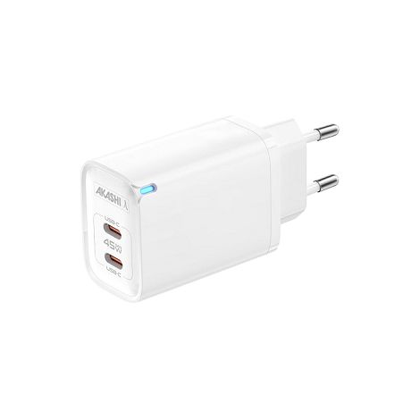  TSUKI - CHARGEUR SECTEUR GaN 45W 2 USB TYPE-C - BLANC