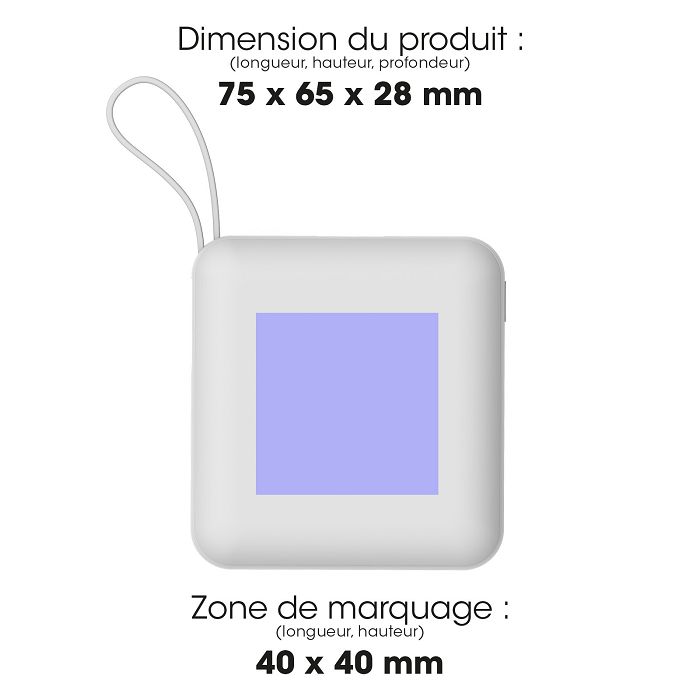  HEIHO - Batterie Powerbank 10,000 mAh avec câbles intégrés à char