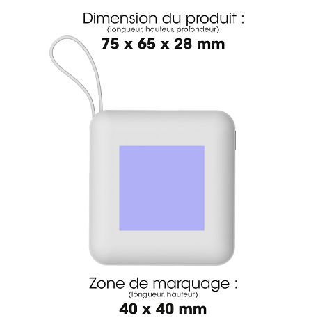  HEIHO - Batterie Powerbank 10,000 mAh avec câbles intégrés à char