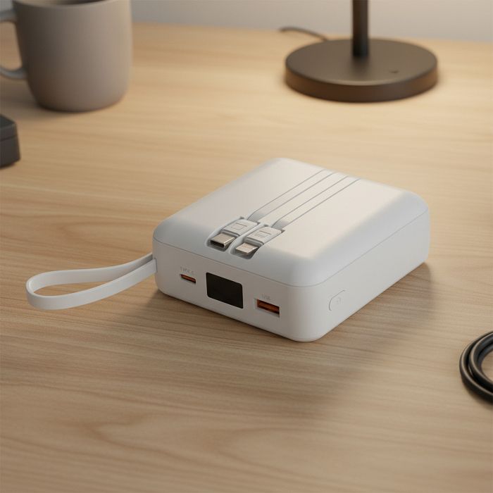  HEIHO - Batterie Powerbank 10,000 mAh avec câbles intégrés à char