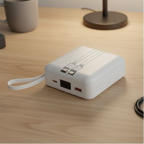  HEIHO - Batterie Powerbank 10,000 mAh avec câbles intégrés à char