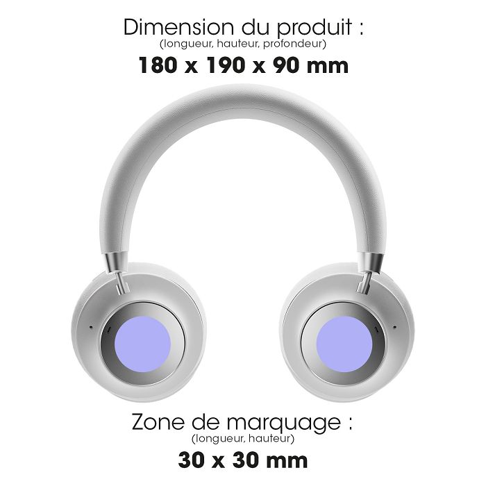  JUNDO - CASQUE À RÉDUCTION DE BRUIT ANC BLUETOOTH SANS FIL BLANC 