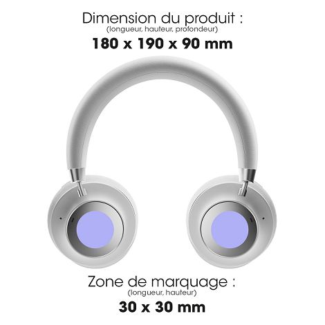  JUNDO - CASQUE À RÉDUCTION DE BRUIT ANC BLUETOOTH SANS FIL BLANC 