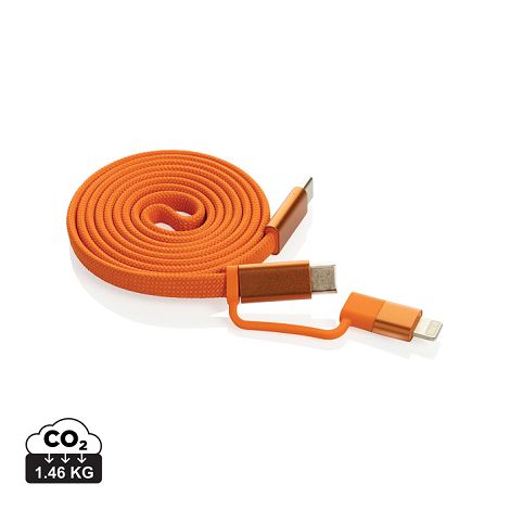  Câble magnétique 60W 2 en 1 Arc en PET RCS