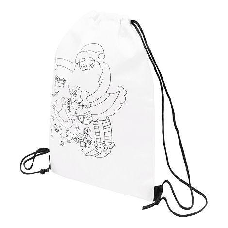  COLOURFUL SANTA - Sac à cordon pour colorier