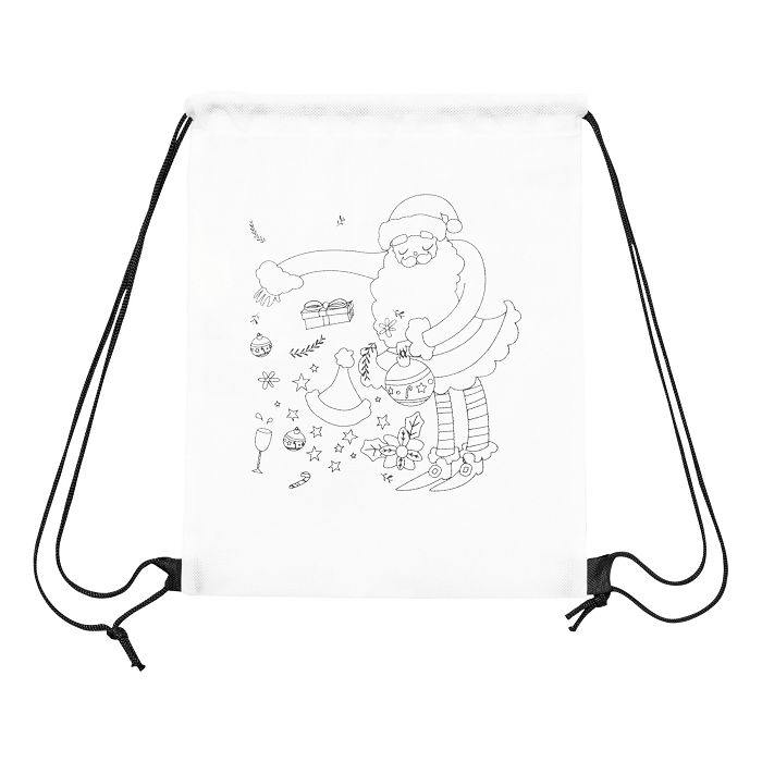  COLOURFUL SANTA - Sac à cordon pour colorier