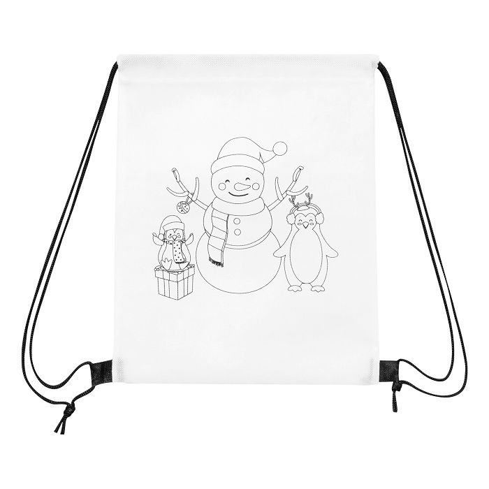  COLOURFUL SNOWMAN - Sac cordon à colorier