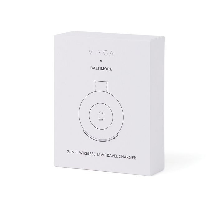  VINGA Baltimore RCS Chargeur de voyage sans fil 2-en-1 15W