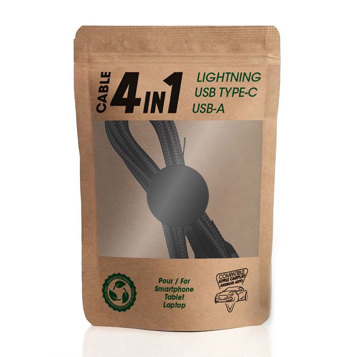  DONI - CABLE 4 EN 1 AVEC TRANSFERT DE DONNEES & CHARGE ULTRA-RAPI
