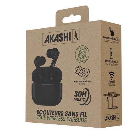  AKARI - ÉCOUTEURS SANS FIL BLUETOOTH NOIR