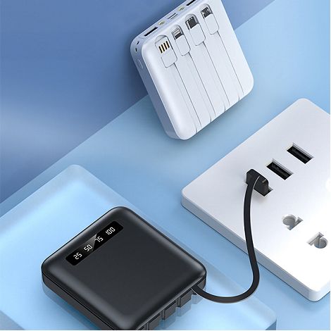  BATTERIE DE SECOURS AVEC 4 CABLES - 10 000 MAH NOIRE
