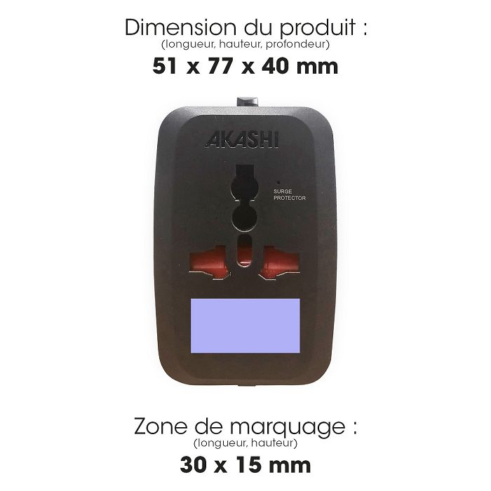  TOREBU - ADAPTATEUR UNIVERSEL DE VOYAGE - NOIR