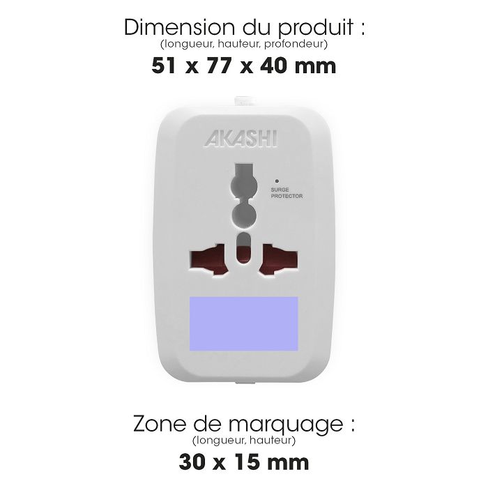  TOREBU - ADAPTATEUR UNIVERSEL DE VOYAGE - BLANC