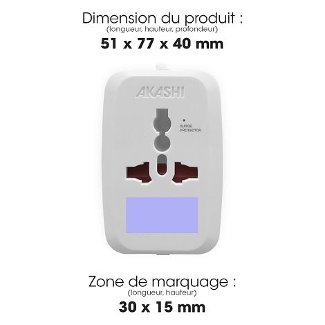  TOREBU - ADAPTATEUR UNIVERSEL DE VOYAGE - BLANC