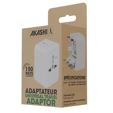  TOREBU - ADAPTATEUR UNIVERSEL DE VOYAGE - BLANC