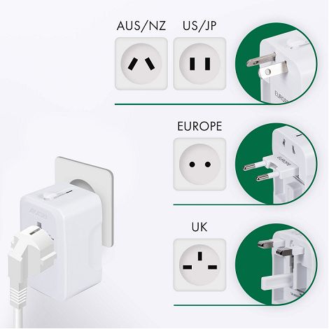  TOREBU - ADAPTATEUR UNIVERSEL DE VOYAGE - BLANC