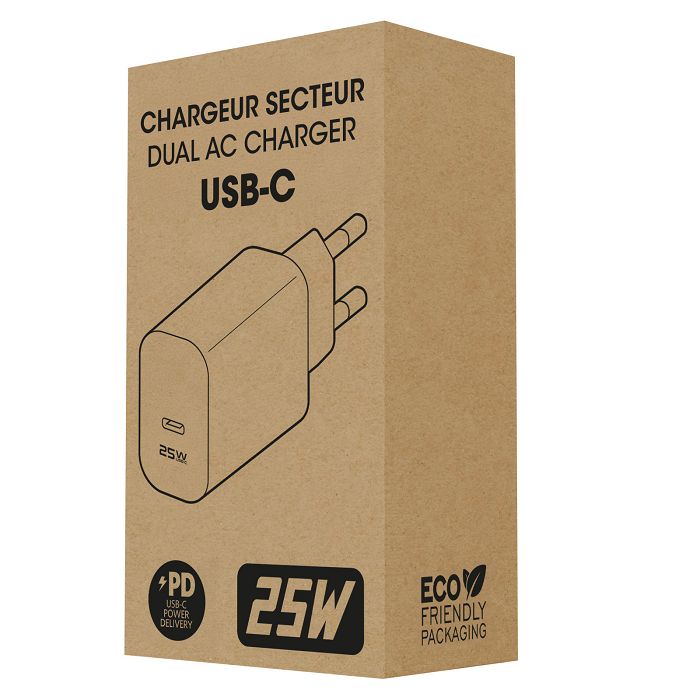  PIKA - CHARGEUR SECTEUR USB TYPE-C 25W - BLANC