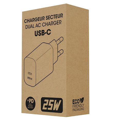  PIKA - CHARGEUR SECTEUR USB TYPE-C 25W - BLANC