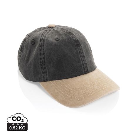  Casquette bicolore BEAU AWARE™ lavée à 6 panneaux en sergé d